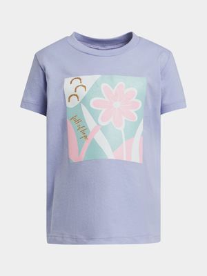 Younger Girl's Lilac Graphic Print T-Shirt