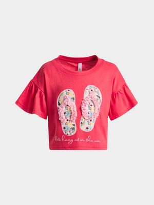 Older Girl's Pink Graphic Print T-Shirt