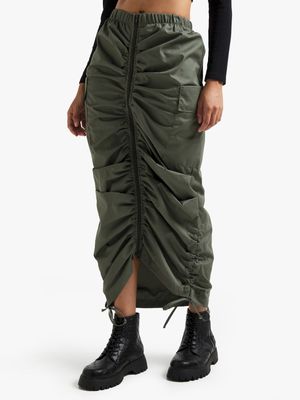 Women's Fatigue Double Zip Ruched Skirt