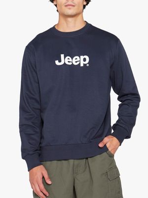 Men's Jeep Navy Icon Crew Neck  Fleece Sweater