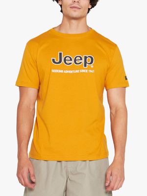 Men's Jeep Yellow Logo Applique T-Shirt