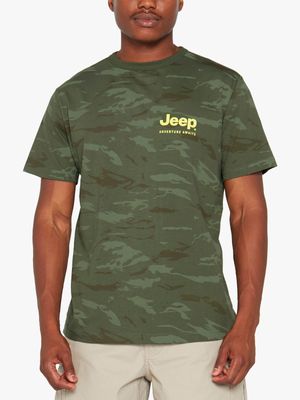Men's Jeep Green Aop Camo T-Shirt