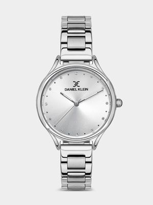 Daniel Klein Silver Plated Silver Tone Dial Stainless Steel Bracelet Watch