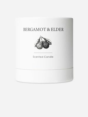 Embossed Jar Candle Bergamot & Elder 8.5cm