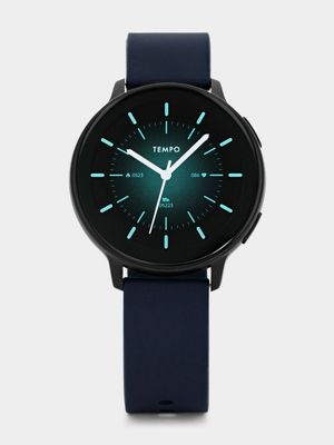 Tempo Pulse 9.0 Black Plated Blue Silicone Smart Watch