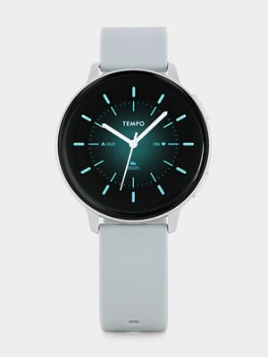 Tempo Pulse 9.0 Silver Plated Grey Silicone Smart Watch