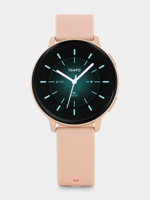 Tempo Pulse 9.0 Rose Plated Tan Silicone Smart Watch