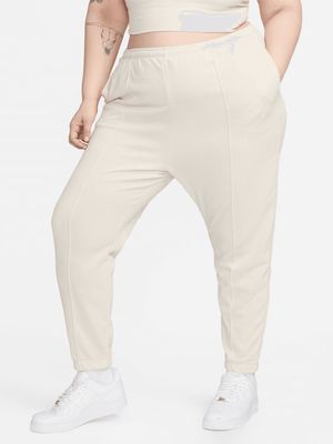 Nike Women's NSW Chill Terry Slim High-Waisted French Terry Natural Track Pants (Plus Size)