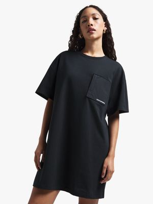 Converse Women's Pocket Black T-shirt Dress