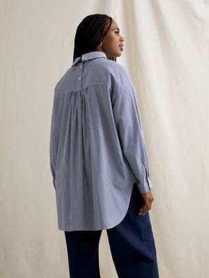 Women's Canvas Button-up Back Detail Shirt