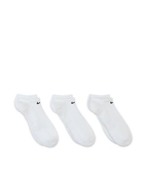 Nike Unisex 3-Pack Everyday Cushioned Training White No-Show Socks