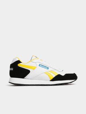 Mens Reebok Glide White/Black/Yellow Sneakers