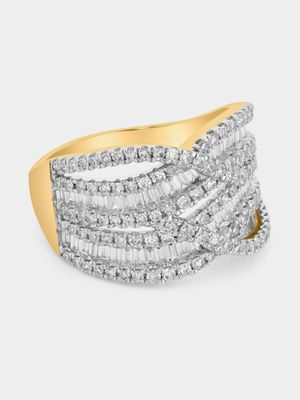 Yellow Gold 1.3ct Lab Grown Diamond Infinity Wrap Ring