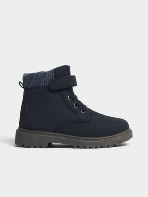 Jet Younger Boys Navy Utility Boots