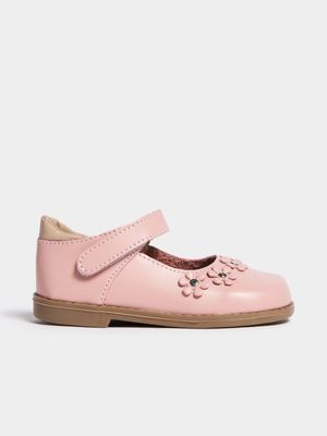 Jet Younger Girls Pink Flower Mary Jane Shoes