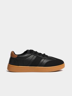 Jet Older Boys Black/Gum Court Sneakers
