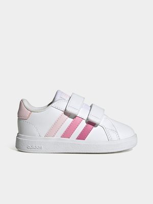 Toddlers adidas Grand Court White/Pink Sneaker