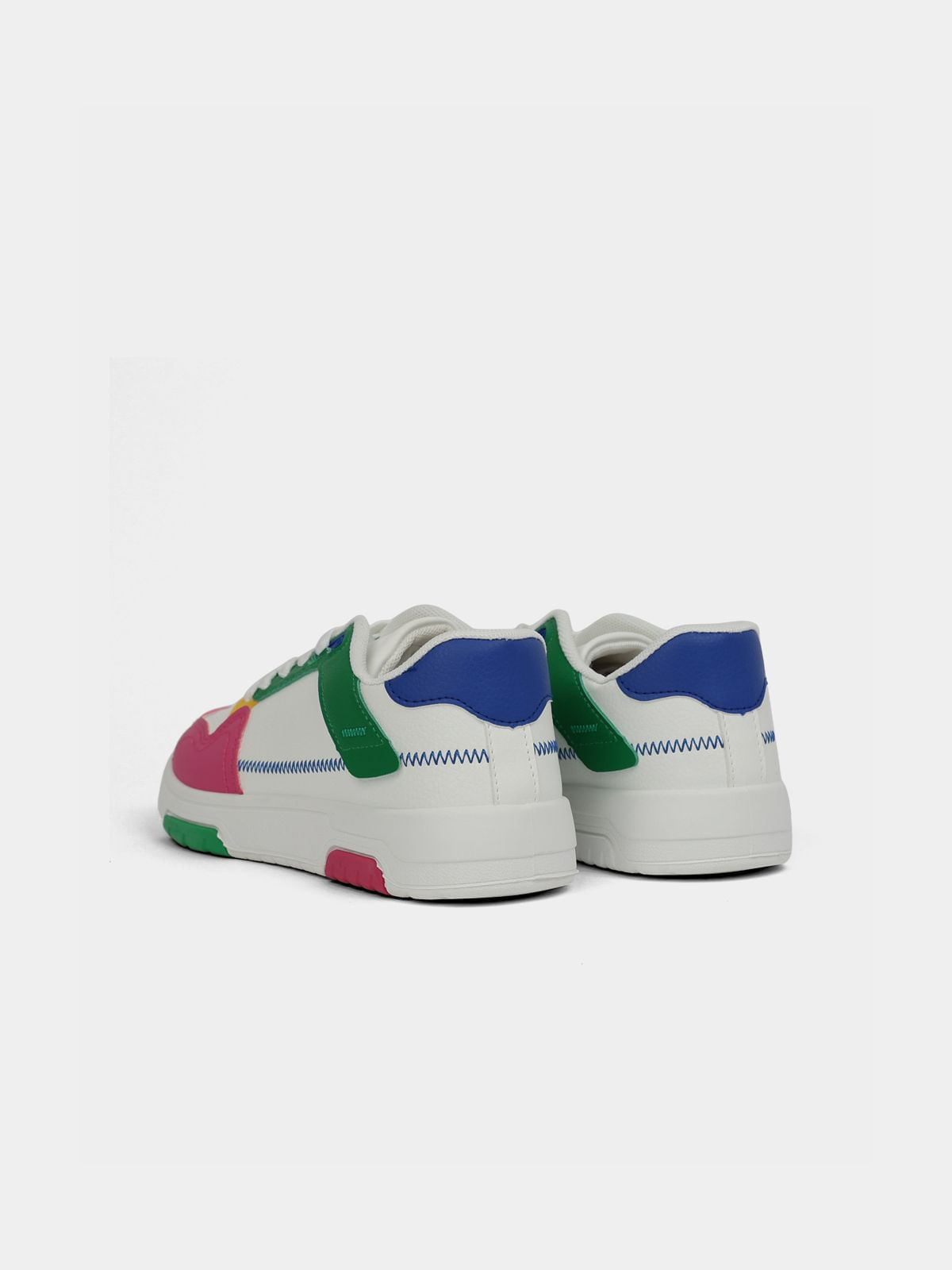 Womens TomTom Casual Low Cut White/Multicolour Sneaker - Bash.com