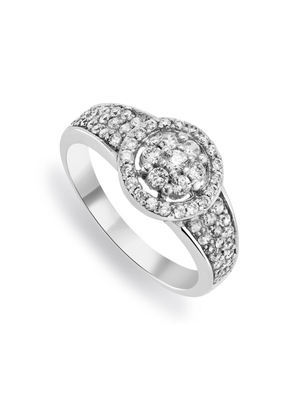 Sterling Silver & Cubic Zirconia Carnation Ring