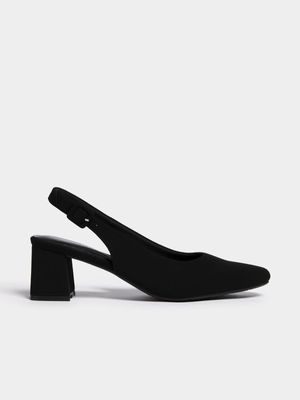 Jet Women's Black Comfort Slingback Heel