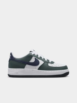 Nike Junior Air Force 1 White/Green/Navy Sneaker
