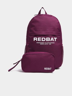 Redbat Unisex Purple Backpack With Pouch