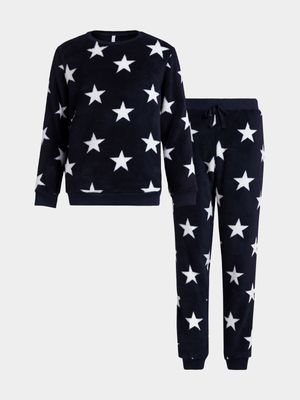 Younger Boy's Navy Star Print Sleepwear Set