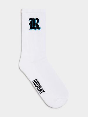 Redbat Unisex Branded R White Socks