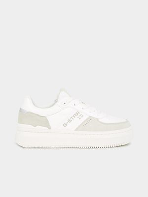 G-Star Women's Eve Basic Leather White/Silver Sneakers