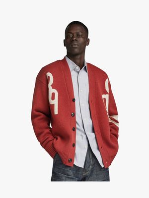 G-Star Men's Holiday 89 Loose Red Cardigan