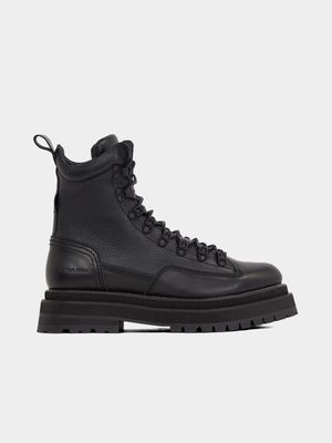 G-Star Men's M Benson Leather Exclusive Black Boots