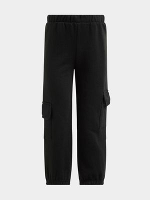 Jet Younger Girls Black Cargo Active Pants
