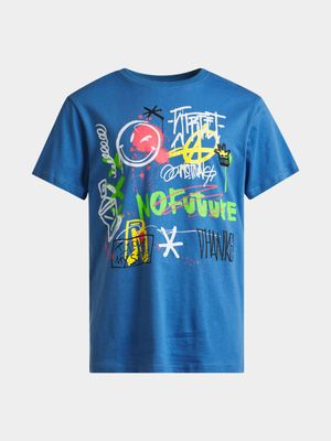 Jet Older Boys Blue/Graffiti T-Shirt