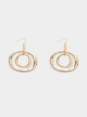 Double Organic Circles Drop Earrings