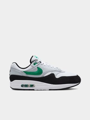 Nike Men's Air Max 1 White/Nlack/Green Sneaker