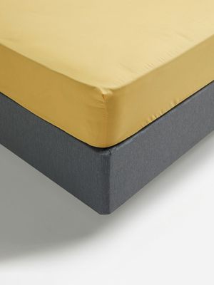 Jet Home Soft Touch Gold Fitted Sheet Single