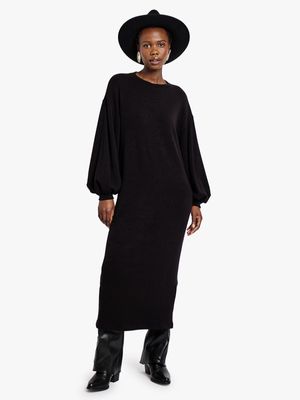 Women's Me&B Black Cut and Sew Maxi Knit Dress
