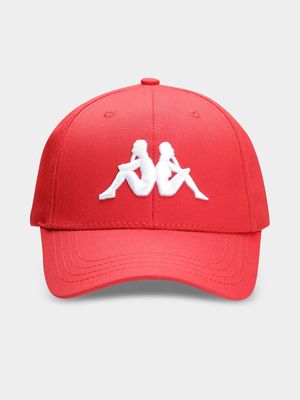 KAPPA Liam Cotton 6 Panel 3D Embroidery 004 Red/White