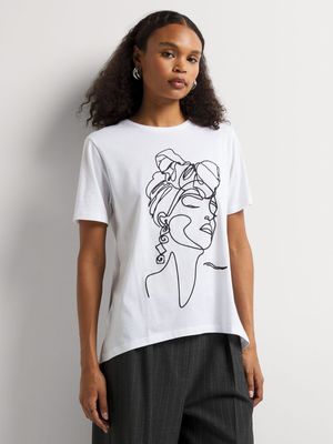 Cotton Face Print T-Shirt