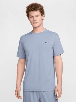 Mens Nike Dri-Fit UV Hyverse Steel Blue Short Sleeve Top