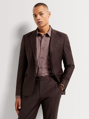 Fabiani Men's Brown Wool Suit Jacket