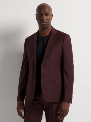Fabiani Men's Burgundy Wool Suit Jacket