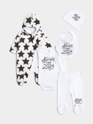 Jet Infant Girls White/Black 5 Piece Gift Set