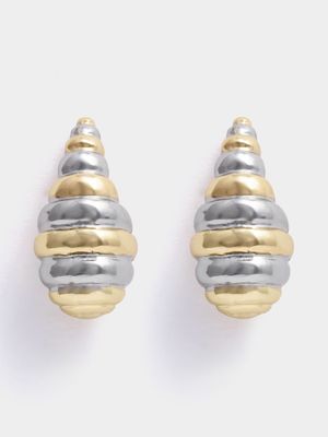 Segment Design Drop Earrings