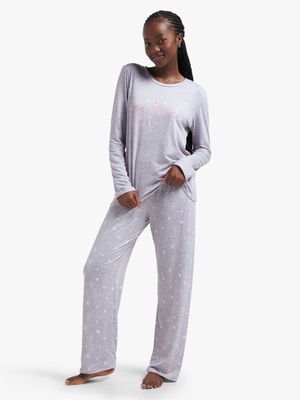 Jet Women's Grey/Melange Stars Pyjama Set