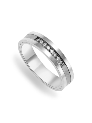 Stainless Steel Cubic Zirconia Channel Set Ring