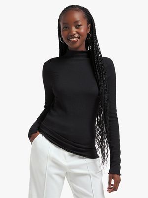 Jet Women's Black Textured Knit Top