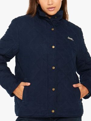Women's Jeep Navy Sherpa Lined Quilted Jacket