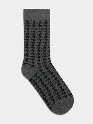 Men's Pringle Grey Peter Houndstooth Socks