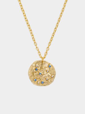 14ct Gold Plated Constellation Necklace - Aquarius